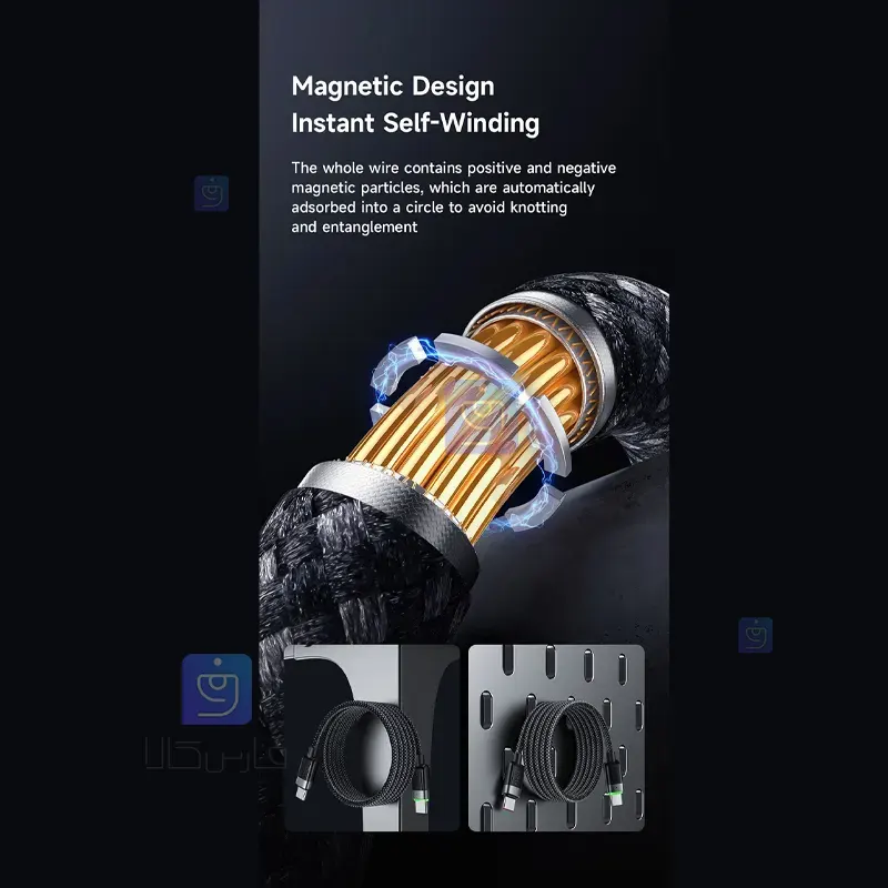 کابل شارژ سریع 60 وات تایپ سی به تایپ سی مگنتی مدل MCDODO CA-2000 MCDODO CA 2000 60W Magnetic Fast Charging Cable 1 9 کابل شارژ تایپسی مگنتی 60w مکدودو مدل CA-2000 | فارس کالا