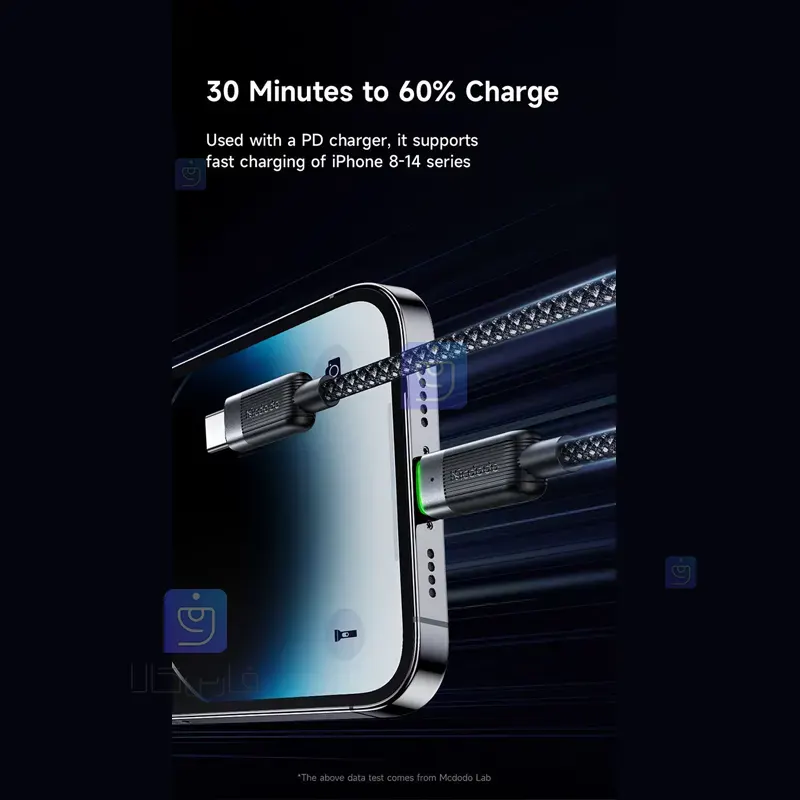 کابل شارژ تایپ‌سی به لایتنینگ مگنتی مک‌دودو CA-2010 | فارس کالا