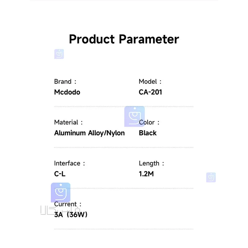 کابل شارژ تایپ‌سی به لایتنینگ مگنتی مک‌دودو CA-2010 | فارس کالا