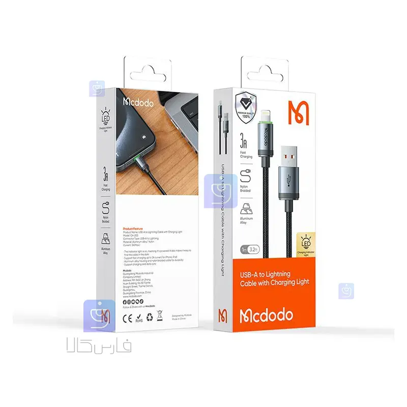 کابل شارژ لایتنینگ کارپلی مک‌دودو مدل CA-2030 | فارس کالا