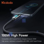 کابل شارژ سریع USB به تایپ سی 100 وات 6 آمپر مدل MCDODO CA-2350