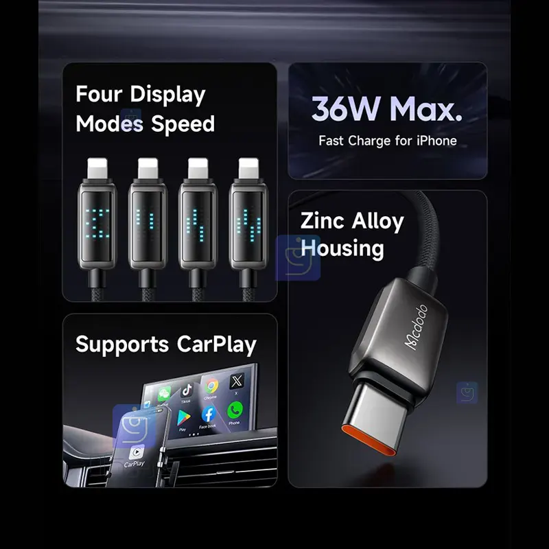 کابل شارژ سریع تایپ‌سی 36 وات مک‌دودو CA-2630 | فارس کالا