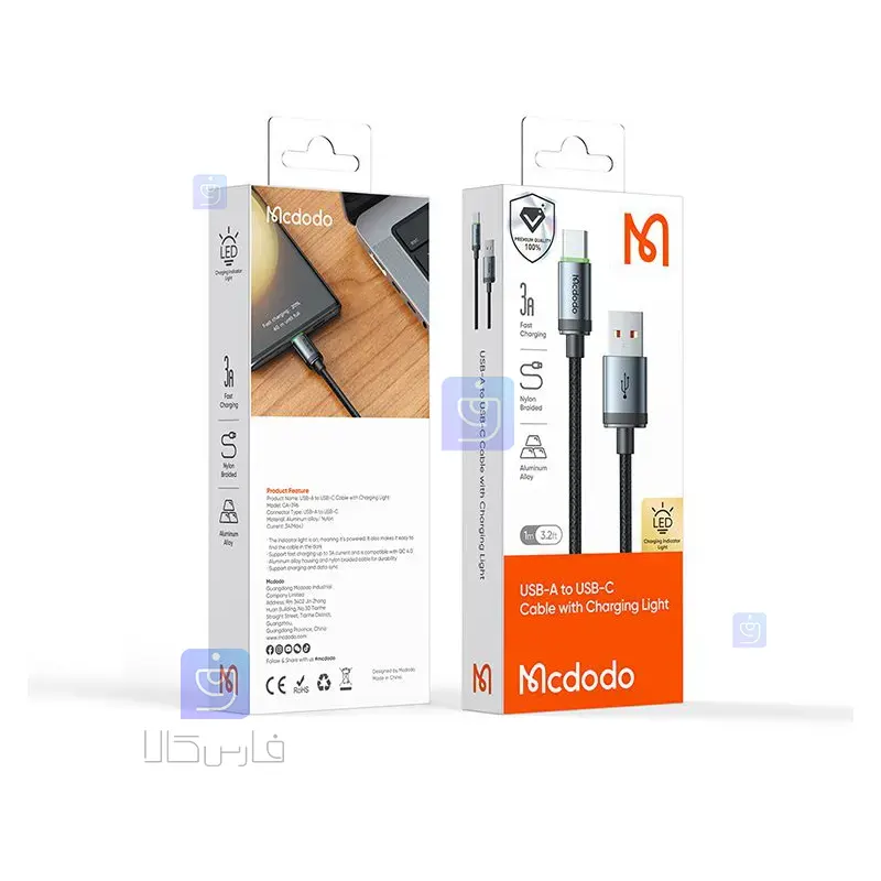 کابل شارژ USB به تایپ سی 60 وات مدل MCDODO CA-3960 | فارس کالا