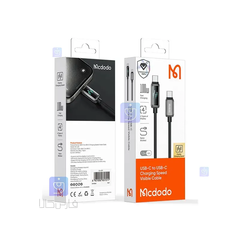 کابل شارژ تایپ‌سی به تایپ‌سی مک‌دودو CA-4250 | فارس کالا