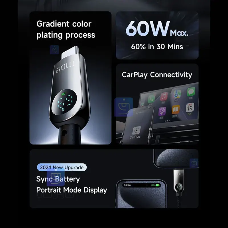 کابل شارژ سریع تایپ سی به تایپ سی 60 وات مدل MCDODO CA-4780 MCDODO CA 4780 60W Type C Fast Charging Cable 1 12 کابل شارژ سریع 60 وات تایپسی مکدودو CA-4780 | فارس کالا