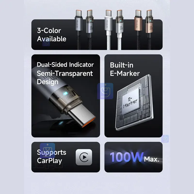 کابل شارژ سریع Type-C به Type-C مک‌دودو CA-558 | فارس کالا