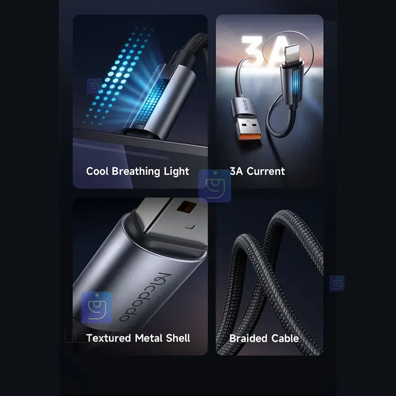 کابل لایتنینگ مک‌دودو CA-5660 | شارژ سریع 3 آمپر | فارس کالا