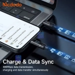 کابل شارژ سریع 60 وات تایپ سی به تایپ سی با نمایشگر دیجیتال مدل MCDODO CA-5780