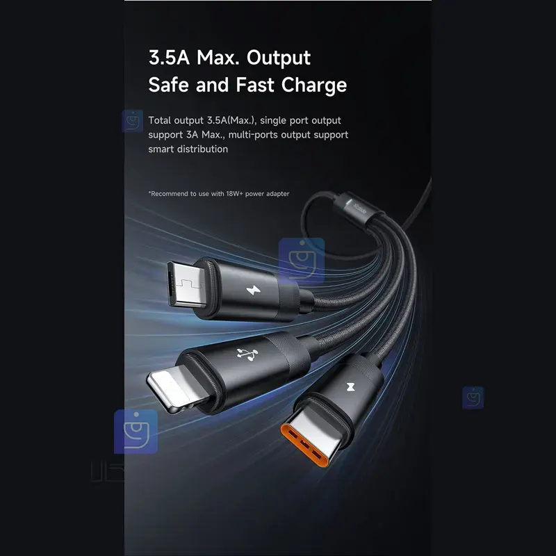 کابل شارژ سریع سه کاره مکدودو مدل MCDODO CA-5790 MCDODO CA 5790 Triple function Fast Charging Cable 2 8 کابل شارژ سه کاره مکدودو مدل MCDODO CA-5790 | فارس کالا