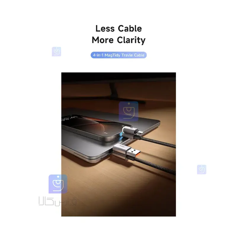 کابل شارژ چندسر 60وات مگنتی 4 کاره مک دودو مدل CA-6560 | فارس کالا