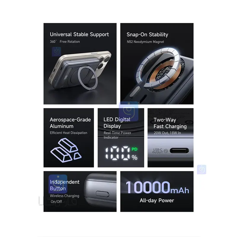 خرید پاوربانک وایرلس شارژر 20وات 10000 مک دودو مدل MC-8371 | فارس کالا