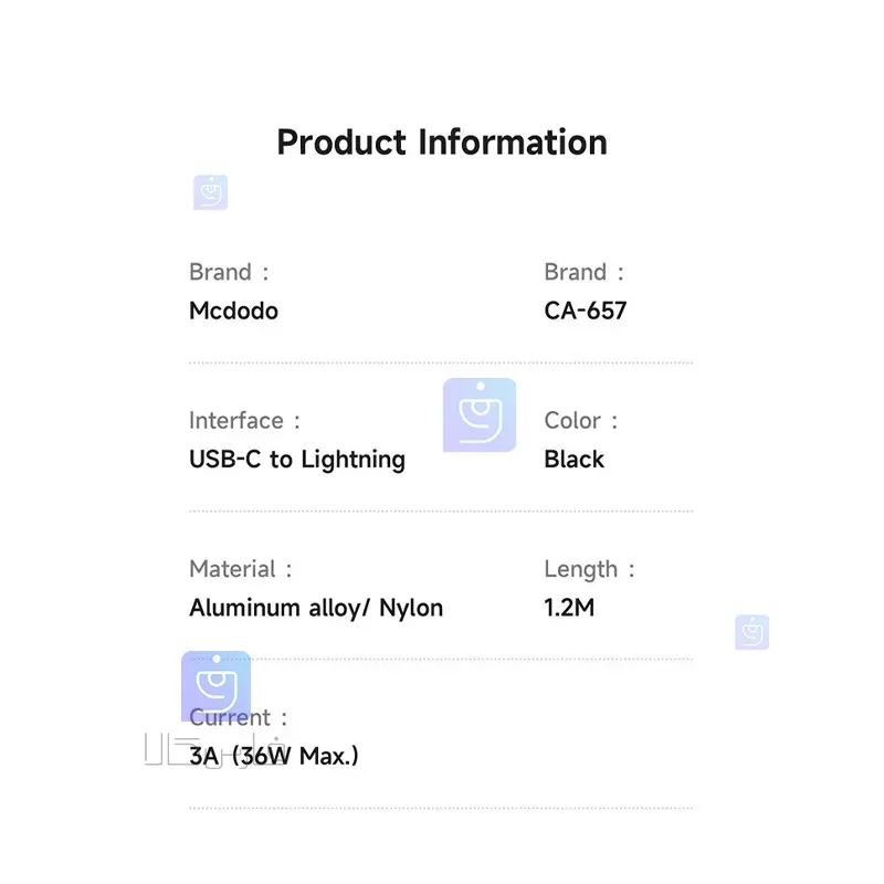 کابل شارژ تایپ سی به لایتنینگ کارپلی مدل MCDODO CA-6570 | فارس کالا