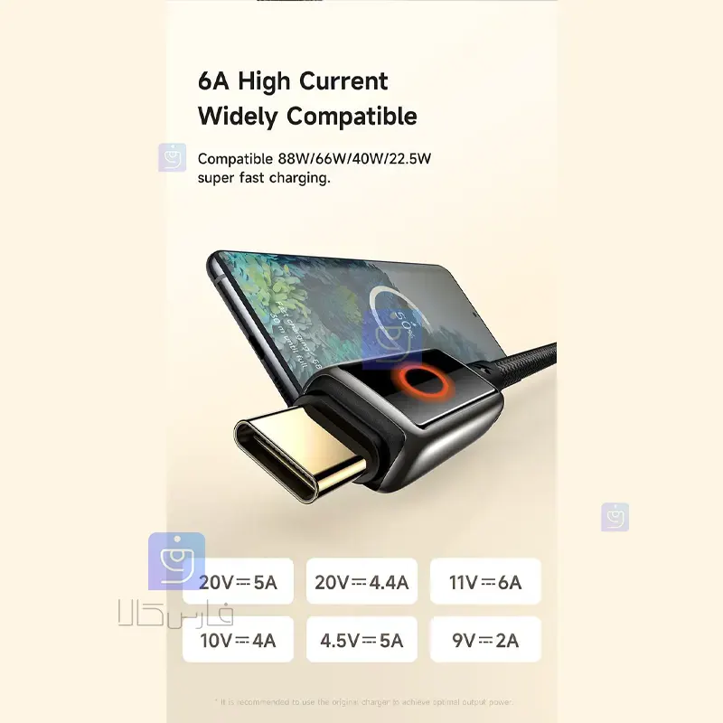 کابل شارژ سریع USB به تایپ سی 100 وات قطع کن اتومات مدل MCDODO CA-6650 MCDODO CA 6650 100W USB to Type C Fast Charging Cable 8 کابل شارژ USB به تایپ سی 100 وات مکدودو CA-6650 | فارس کالا