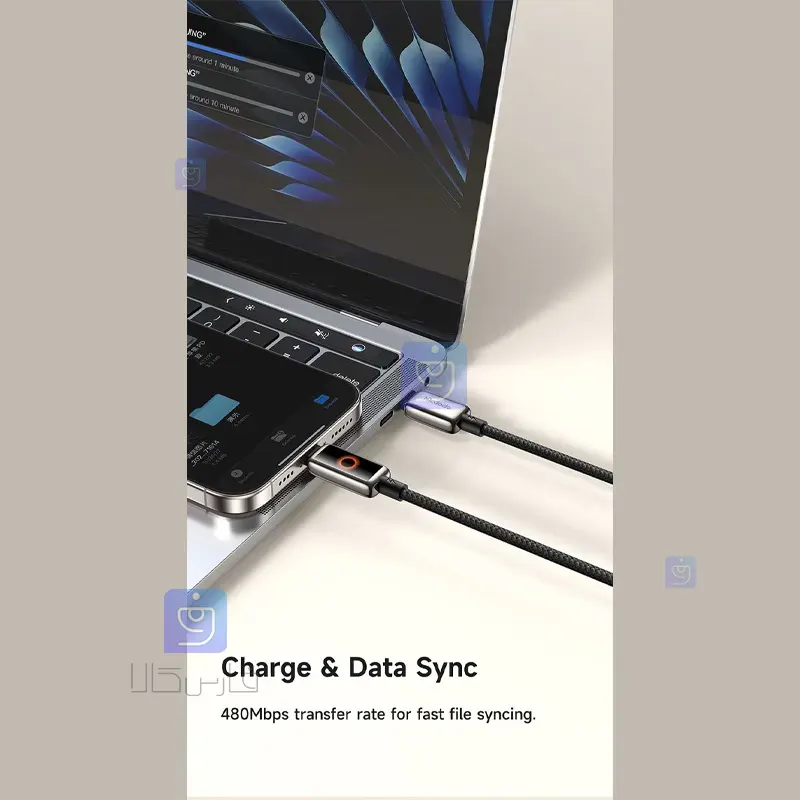 کابل شارژ سریع تایپ سی به تایپ سی قطع کن اتومات مدل MCDODO CA-668 MCDODO CA 668 Type C Fast Charging Cable 2 کابل شارژ سریع تایپ سی 100 وات مکدودو CA-668 | فارس کالا