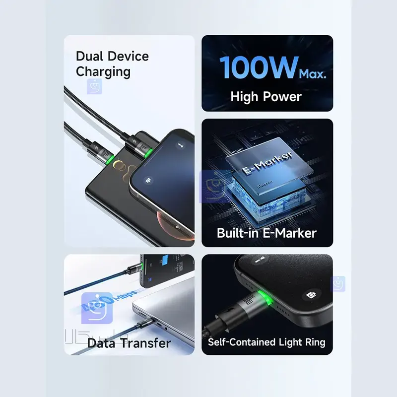 کابل شارژ سریع دو سر 100 وات مک‌دودو CA-6700 | فارس کالا