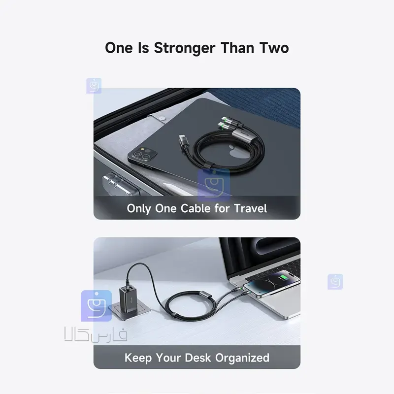 کابل شارژ سریع دو سر 100 وات مک‌دودو CA-6700 | فارس کالا