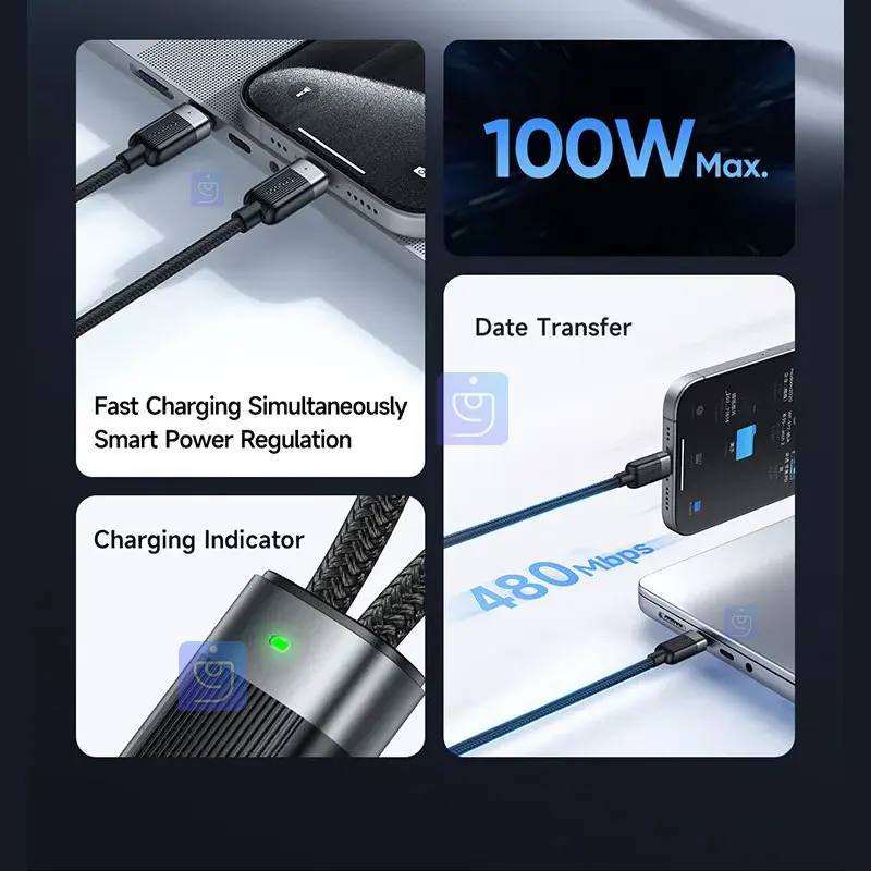 کابل شارژ دو سر 100 واتی مک‌دودو مدل MCDODO CA-6780 | فارس کالا