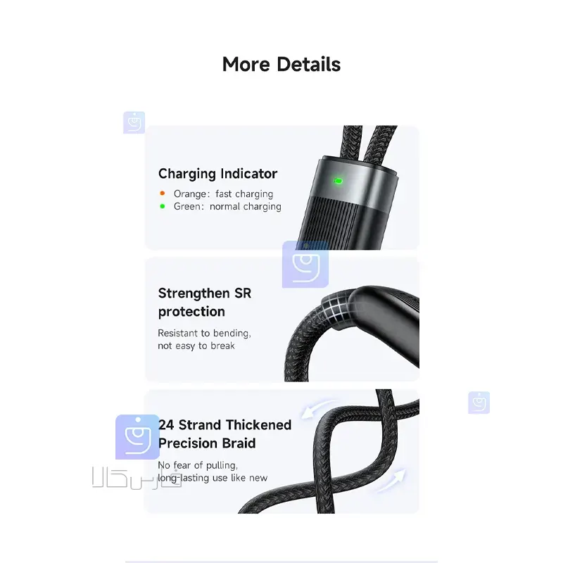 کابل شارژ دو سر 100 واتی مک‌دودو مدل MCDODO CA-6780 | فارس کالا