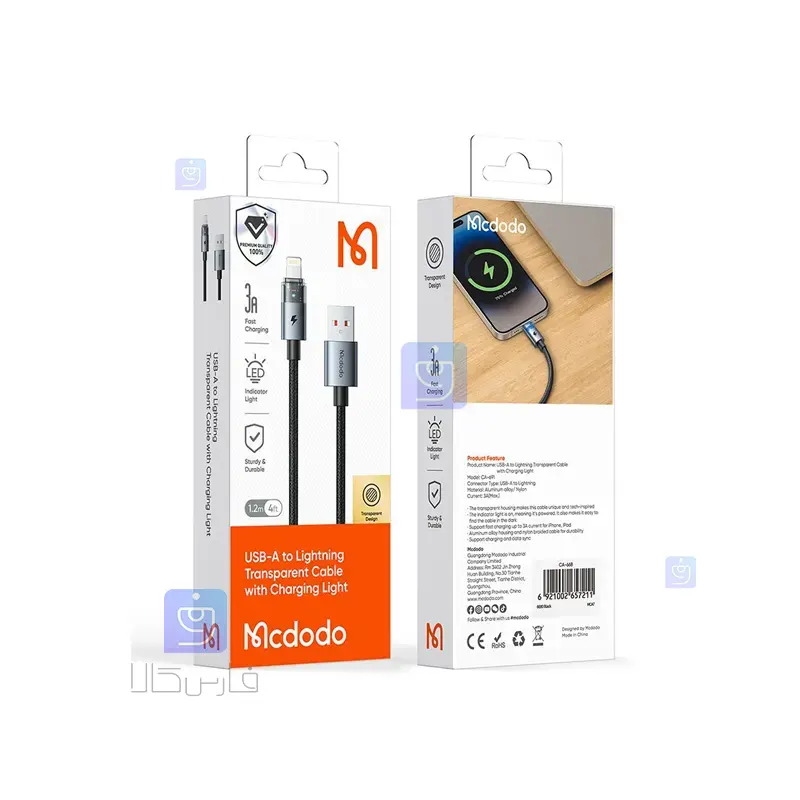 کابل شارژ سریع Lightning مک‌دودو CA-691 | فارس کالا