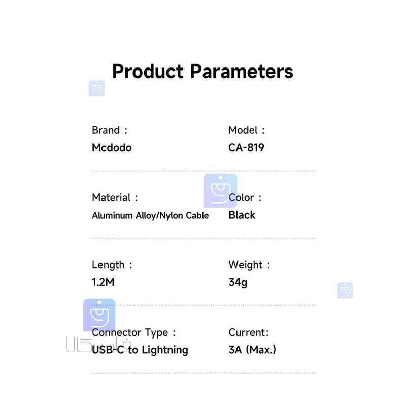 کابل شارژ سریع تایپ سی به لایتنینگ مدل مک‌دودو CA-8190 | فارس کالا