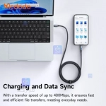 کابل شارژ سریع تایپ سی به لایتنینگ مدل MCDODO CA-8190