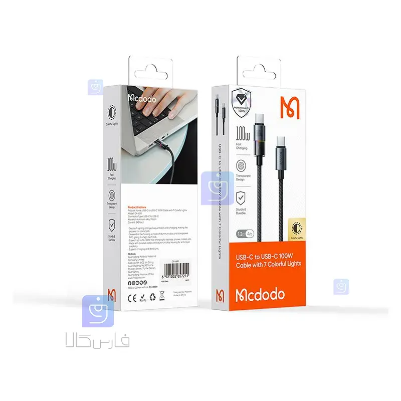 کابل شارژ سریع 100 واتی مک‌دودو مدل CA-8200 | فارس کالا