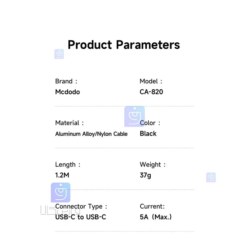 کابل شارژ سریع 100 واتی مک‌دودو مدل CA-8200 | فارس کالا
