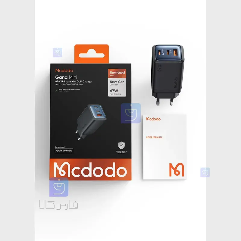 شارژر آداپتور دیواری مینی 3پورت 67وات مک دودو مدل CH-0970 | فارس کالا