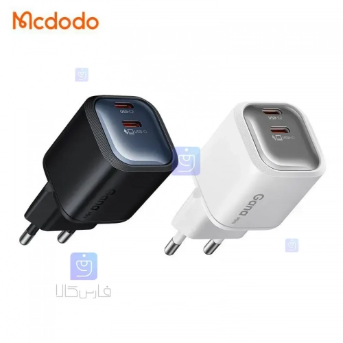 شارژر آداپتور دیواری مینی 45 واتی دو پورت مدل MCDODO CH-100