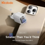شارژر آداپتور دیواری مینی 45 واتی دو پورت مدل MCDODO CH-100