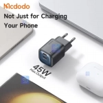 شارژر آداپتور دیواری مینی 45 واتی دو پورت مدل MCDODO CH-100