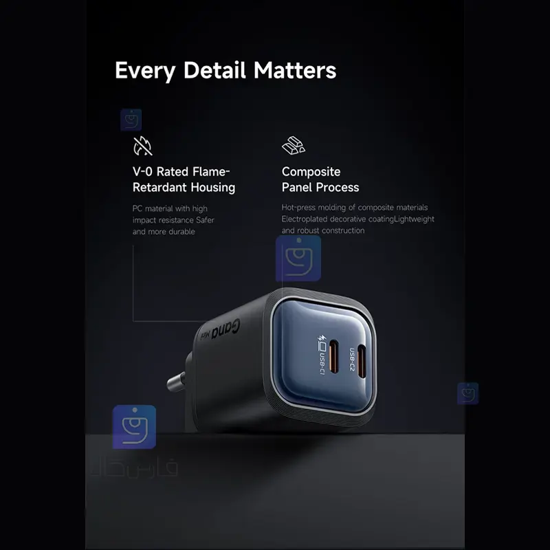 شارژر آداپتور دیواری مینی 45 واتی دو پورت مدل MCDODO CH-100 MCDODO CH 100 2 11 شارژر آداپتور دیواری مینی 45 واتی دو پورت مدل MCDODO CH-100 | فارس کالا