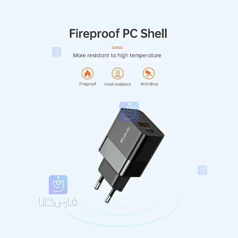 شارژر آداپتور دیواری 20 واتی مکدودو مدل MCDODO CH-1951 MCDODO CH 1951 Wall Adapter Charger 1 31 شارژر آداپتور دیواری دو پورت مکدودو مدل CH-1951 | فارس کالا