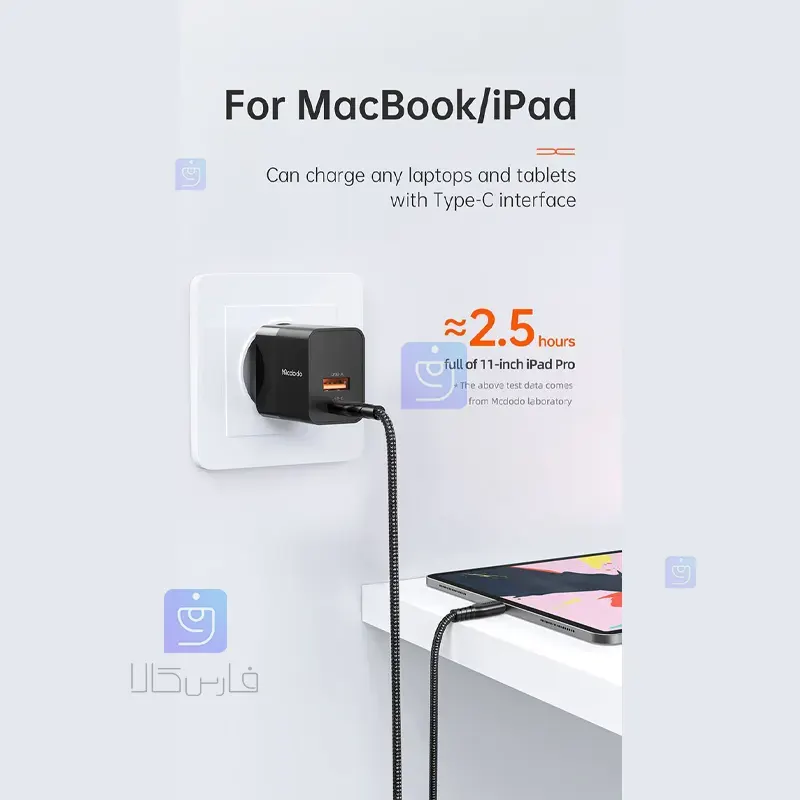 شارژر آداپتور دیواری 20 واتی مکدودو مدل MCDODO CH-1951 MCDODO CH 1951 Wall Adapter Charger 1 81 شارژر آداپتور دیواری دو پورت مکدودو مدل CH-1951 | فارس کالا