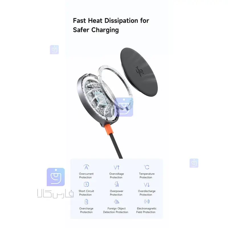 شارژر وایرلس مگنتی 15 واتی مک‌دودو CH-2860 Qi2 | فارس کالا