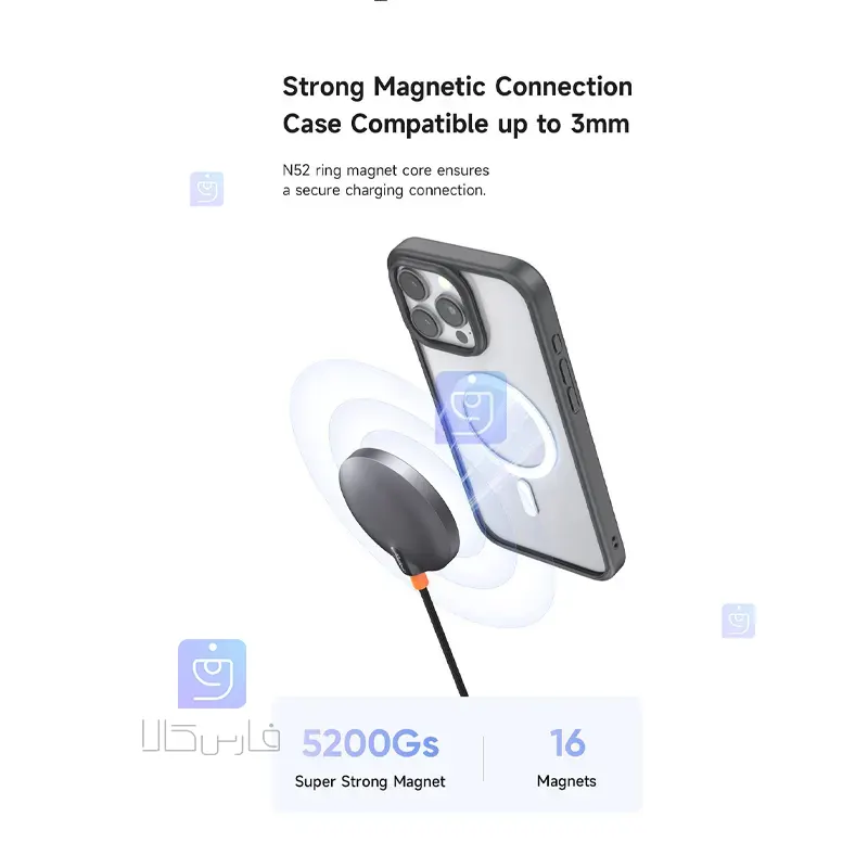 شارژر وایرلس مگنتی 15 واتی مک‌دودو CH-2860 Qi2 | فارس کالا