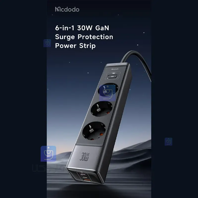 آداپتور شارژ +چندراهی محافظ برق مک‌دودو CH-0620 | فارس کالا