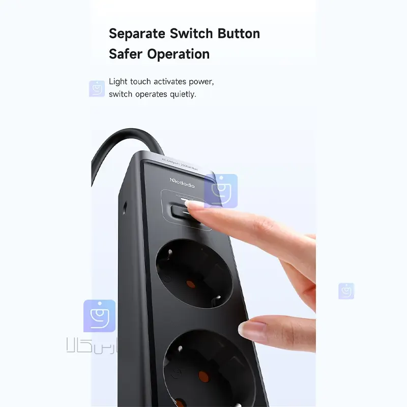 آداپتور شارژ +چندراهی محافظ برق مک‌دودو CH-0620 | فارس کالا