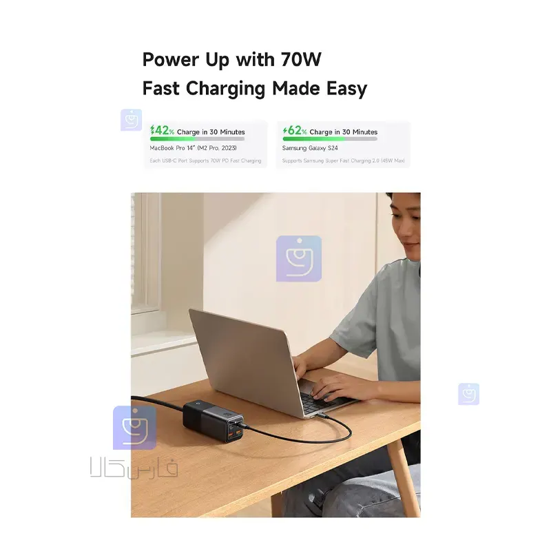 آداپتور شارژ MCDODO GaN CH-2530 MCDODO GaN CH 2530 2 18 آداپتور شارژ و چند راهی محافظ برق MCDODO GaN CH-2530 | فارس کالا