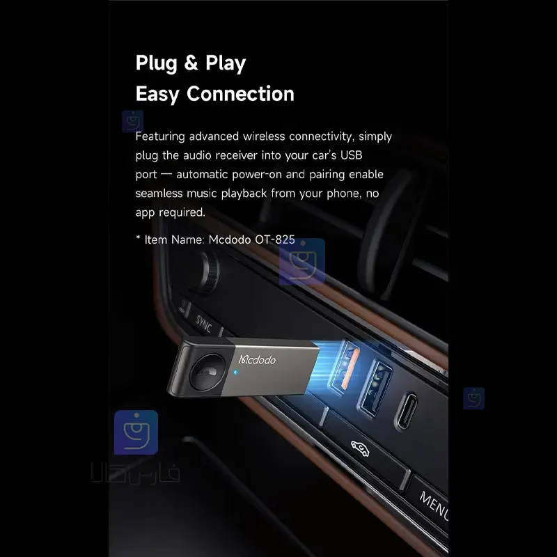 گیرنده صوتی بلوتوثی USB اتومبیل مک دودو مدل MCDODO OT-8250 MCDODO OT 8250 1 1 خرید گیرنده صوتی بلوتوثی USB اتومبیل مدل MCDODO OT-8250 | فارس کالا