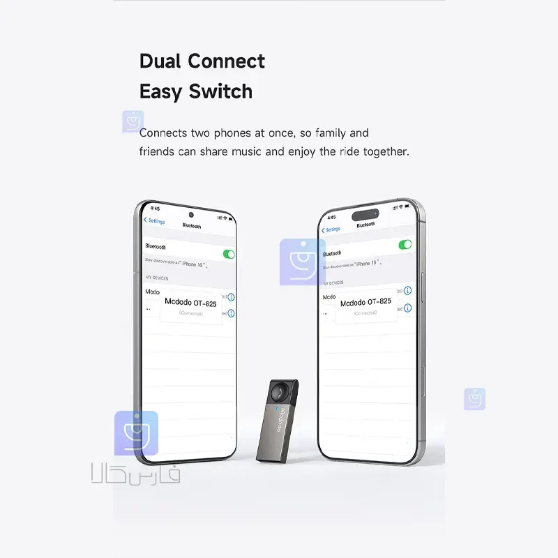 خرید گیرنده صوتی بلوتوثی USB اتومبیل مدل MCDODO OT-8250 | فارس کالا