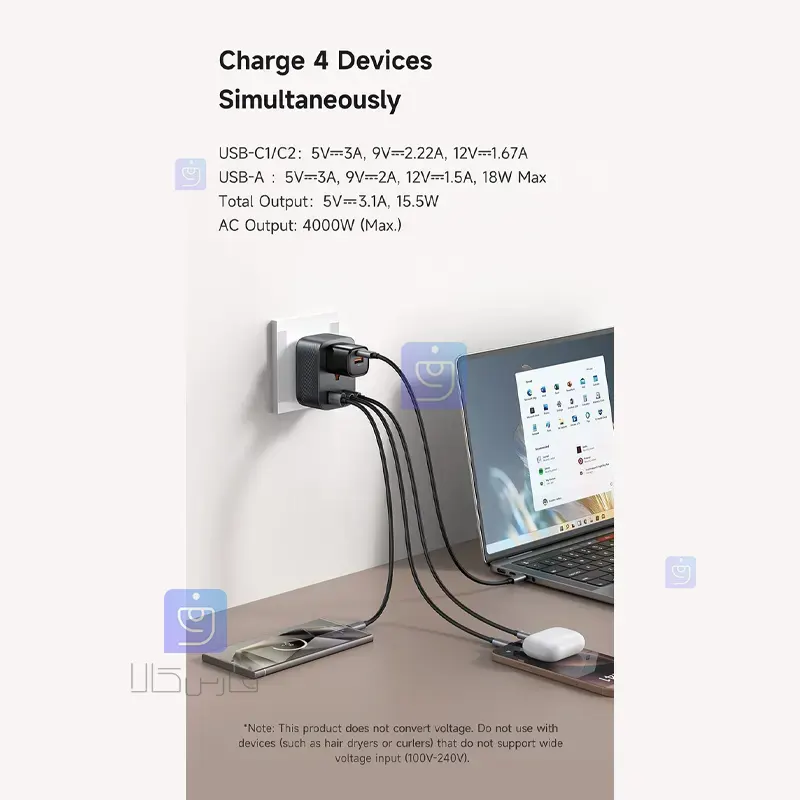 آداپتور دیواری و دو شاخه مک‌دودو مدل CP-0750 | فارس کالا