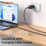 بند آویز موبایل و کابل شارژ سریع تایپ سی به تایپ سی مدل MCDODO CA-683