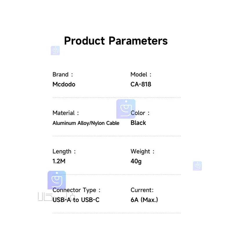 کابل شارژ USB به تایپ سی مک‌دودو مدل CA-8180 | فارس کالا