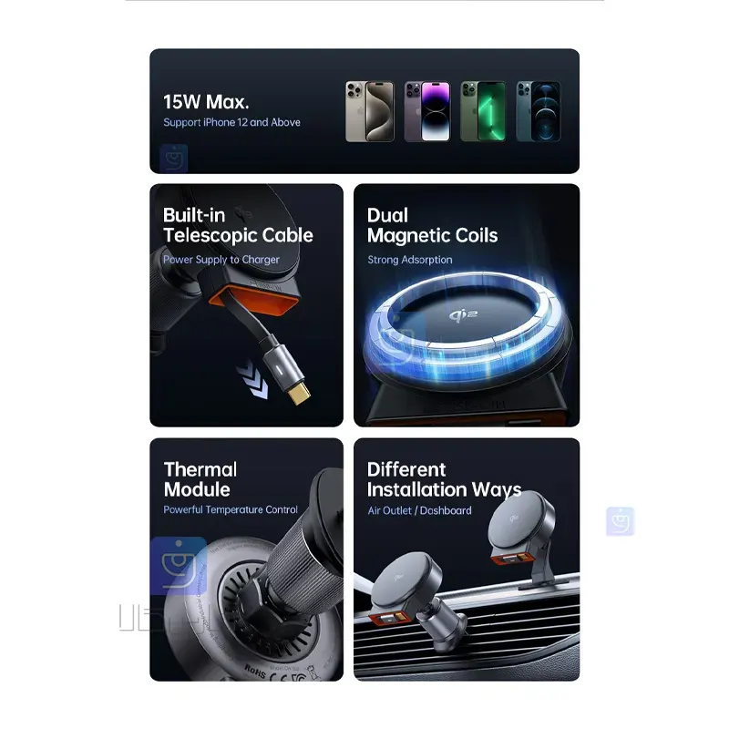 هولدر شارژر وایرلس 15 وات مک‌دودو CH-009 | فارس کالا