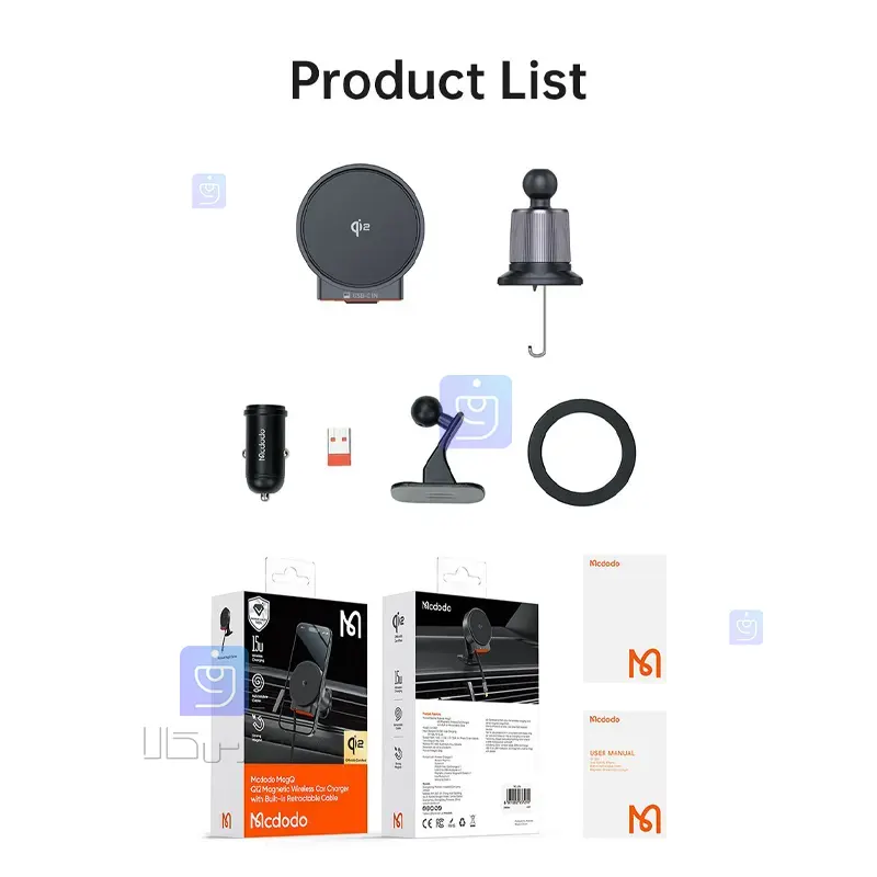 هولدر شارژر وایرلس 15 وات مک‌دودو CH-009 | فارس کالا