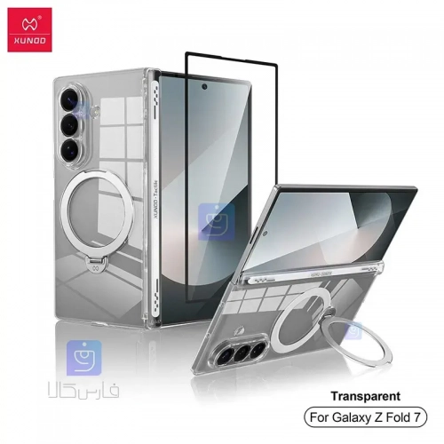 قاب رینگی همراه با گلس بیرونی XUNDD Ultra-Thin Rotatable سامسونگ Z Fold 7