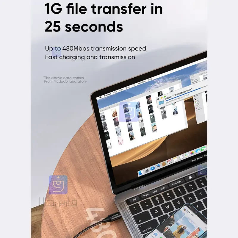 کابل شارژ و انتقال داده 36 وات تایپ سی به لایتنینگ مکدودو مدل MCDODO CA-1030 MCDODO CA 1030 Type C to Lightning Charging and Data Transfer Cable 1 1 کابل شارژ تایپ سی به لایتنینگ 36W مکدودو CA-1030 |فارس کالا