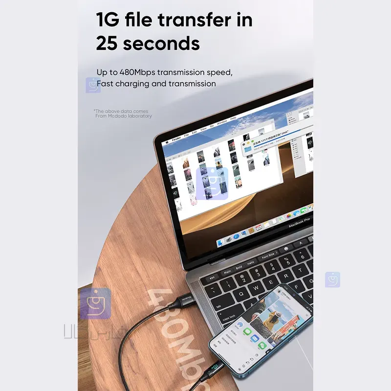 کابل شارژ و انتقال داده لایتنینگ 3 آمپر مکدودو مدل MCDODO CA-1060 MCDODO CA 1060 Lightning Charging and Data Cable 1 کابل لایتنینگ مکدودو CA-1060 | شارژ سریع 3 آمپر | فارس کالا