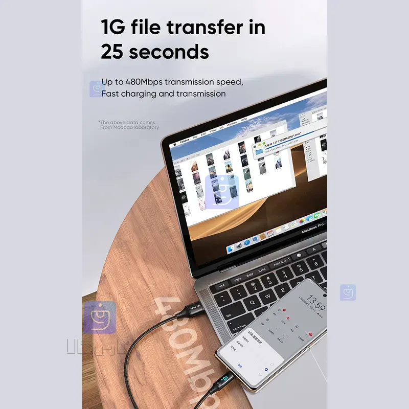کابل شارژ سریع تایپ سی 66 واتی مکدودو مدل MCDODO CA-1080 MCDODO CA 1080 Type C Fast Charging Cable 1 2 کابل شارژ سریع تایپ سی 66W مکدودو مدل CA-1080 | فارس کالا